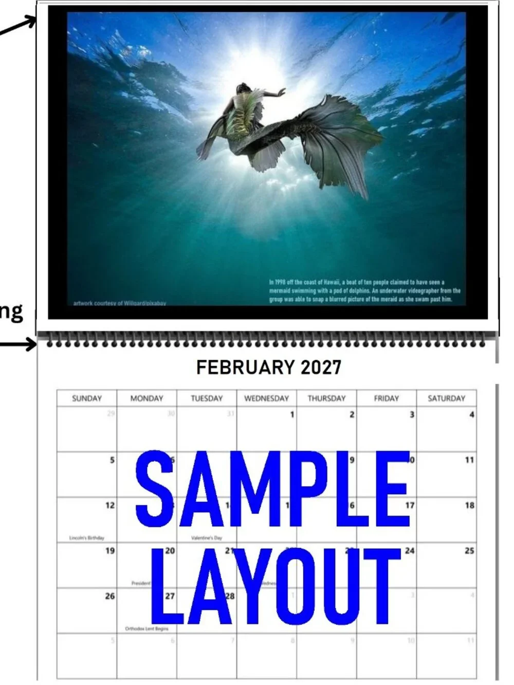 Mermaid Calendar 2027 Mermaid Pictures Mermaid Decor Mermaid Art